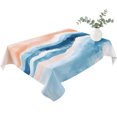 thumbnail image 2 of Orange Navy Blue Ombre Table Cloth Waterproof Tablecloths, Abstract Beach Waves Gradient Tablecloth Dining Table Cover for Kitchen Party Tabletop Outdoor, Rectangle Tablecloth 52x70 Inch, 2 of 9