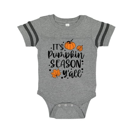 

Inktastic Thanksgiving It s Pumpkin Season Y all with Fall Leaves Gift Baby Boy or Baby Girl Bodysuit