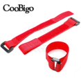 thumbnail image 1 of 12pcs Reverse Buckle Cable Strap Hook Loop Fastener Cable Ties Straps Magic Tape Nylon Sticky USB Finishing Tools Accessories Red 20mm x 175mm, 1 of 6