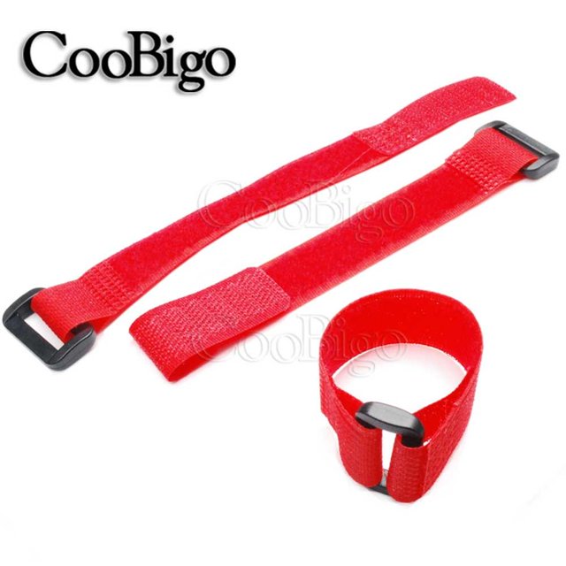 12pcs Reverse Buckle Cable Strap Hook Loop Fastener Cable Ties Straps Magic Tape Nylon Sticky USB Finishing Tools Accessories Red 20mm x 175mm
