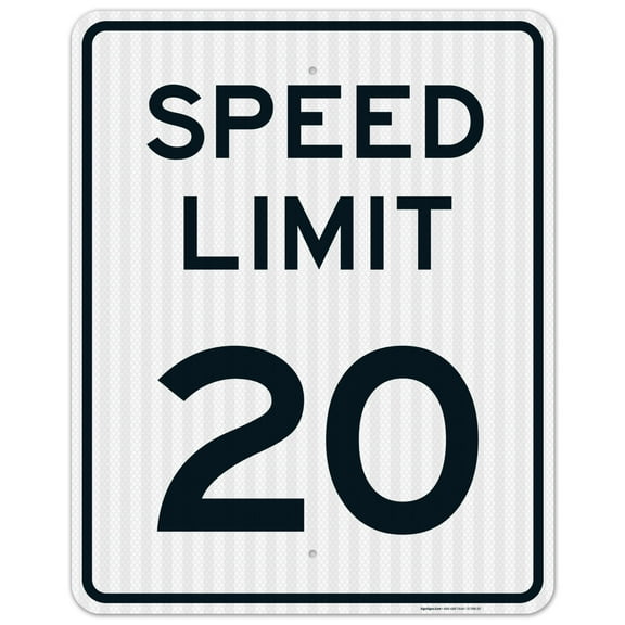 Speed Limit 20 MPH Sign,
