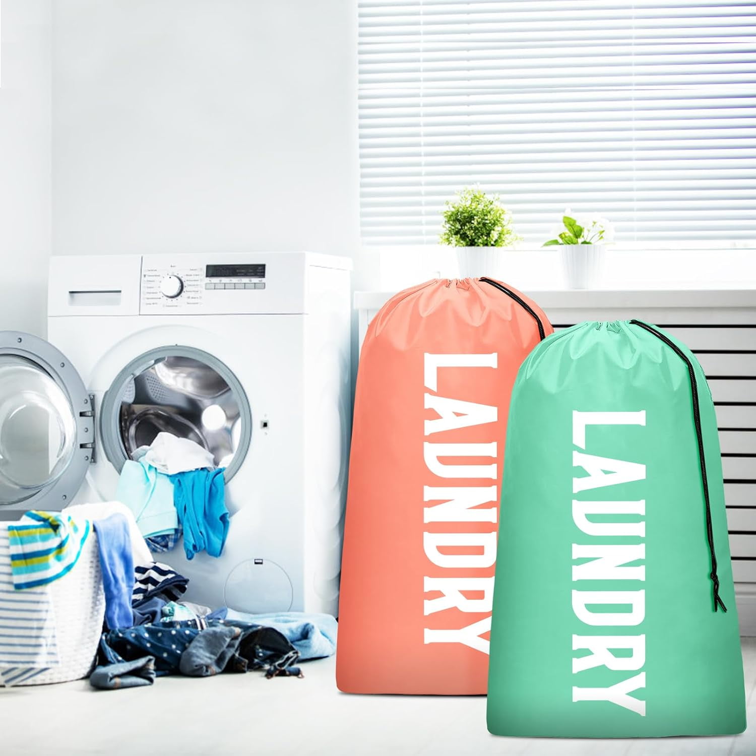 Fiodrmy 2pk XL Travel Laundry Bag, Machine Washable, Holds 4 Loads, Hamper Liner (24 Fiodrmy 2pk XL Travel Laundry Bag, Machine Washable, Holds 4 Loads, Hamper Liner (24