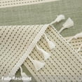 thumbnail image 4 of Sage Green Striped Table Cloths Rectangular Cotton Rectangle Tablecloth Outdoor Table Cloths for Rectangle Tables (98"x55", Green), 4 of 6
