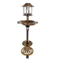thumbnail image 4 of Birdbath Vintage Gold Solar Lighted Pedestal Bird Bath Garden Fountain Planter Decoration Accents, 4 of 4