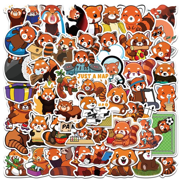 Stickers Hapiuen de panda rojo, 50 piezas, vinilo impermeable