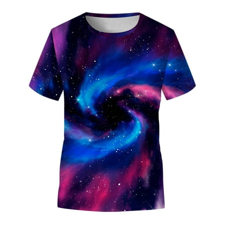 

Boys Galaxy Teen Tops Casual T-Shirt Clothes Print Tops