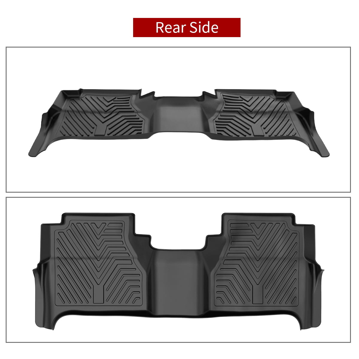 RVNI TPE Rubber Front and Rear 3-Piece for 2008-2021 Nissan Frontier Crew Cab Black Floor Mats Set, All-Weather Protection