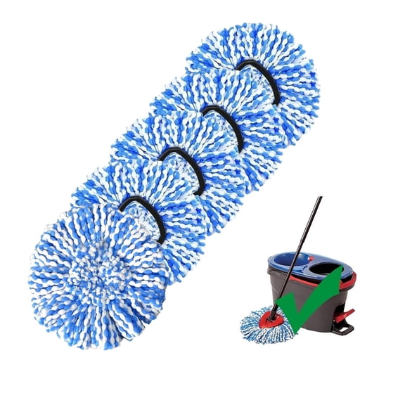 [5 Pack]Spin Mop Replace Head, RinseClea Spin Mop Head Replacement, Universal Microfiber Replacement Mop Heads, Machine Washable, Deep Cleaning and Easy-to-Replace
