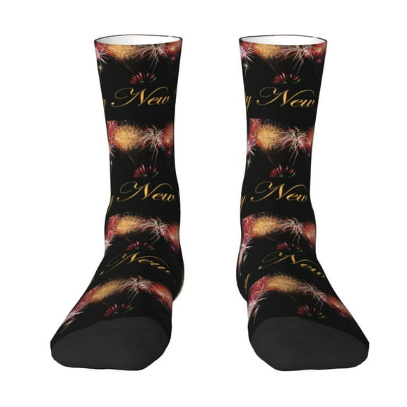 Womens Funny Socks New Years Eve Printed Patterned Socks Novelty Socks