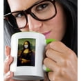 thumbnail image 2 of 3drose, Image of Famous Mona Lisa with a Mask On, 15oz Two-tone Green Mug, 2 of 6