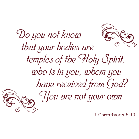 1 Corinthians 619 Do You Not Know That Yourâ Vinyl Decal Sticker Quote Medium Burgundy