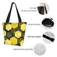 thumbnail image 5 of Kdxio Geometric Pattern with Bee Women Reusable Grocery Bags Foldable Ripstop,Reusable Shopping Bags for Shopping,Gym,Gift, 5 of 7