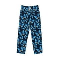 thumbnail image 4 of Goofa Blue Butterfly Printed Soft Pajama Pants for Men, Wide Leg Comfy Casual Lounge Yoga Pants-Small, 4 of 9