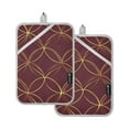 thumbnail image 7 of Yayeee Pot Holders Kitchen Heat Resistant with Pocket 7"x9.8" Cotton Oven Cooking Hot Pads, Circular Gold Pattern, 7 of 7