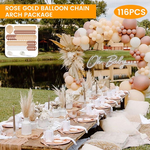 Muyoka Kit de guirnalda de arco de globos de oro rosa de látex DIY, fiesta de cumpleaños, decoración de boda para Baby Shower Muyoka Hogar