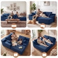 thumbnail image 5 of OMNIBERG L-Shaped Boneless Modular Sectional Sofa, Corduroy Cloud Couch with Reversible Chaise, Deep Seat, 10-Inch Armrests and 5 Pillows for Living Room, Blue(Left Facing Chaise), 5 of 9