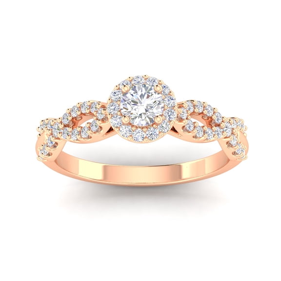 Certified 3/4 Carat TW Diamond Infinity Engagement Ring in 10k  Rose Gold (G-H, I2-I3)