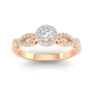 Certified 3/4 Carat TW Diamond Infinity Engagement Ring in 10k Rose Gold (G-H, I2-I3)