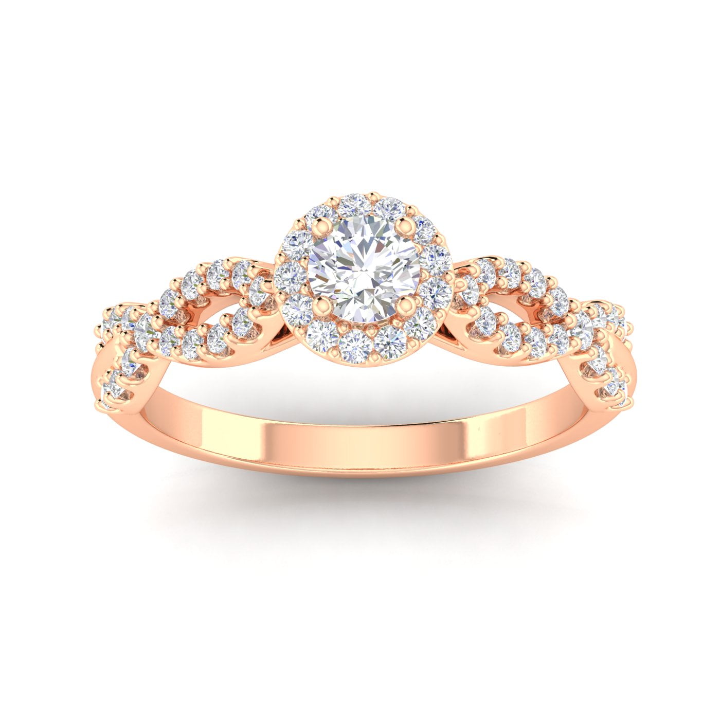 Certified 3/4 Carat TW Diamond Infinity Engagement Ring in 10k Rose Gold (G-H, I2-I3)