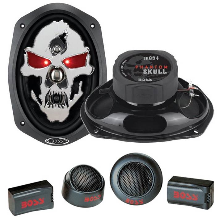 2) NEW BOSS SK694 6x9" 700W 4 Way Car Audio Speakers + 2 Boss TW15B 1