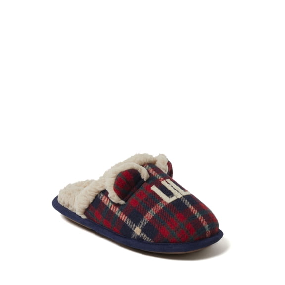 Dearfoams Kids Lil Bear Plaid Scuff House Slipper