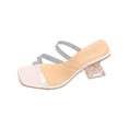 thumbnail image 3 of Msgweeeg Women Heels Womens Walking Shoes Comfortable Sandals for Women Women Spring Summer Trendy Large Transparent Strap High Heel Crystal Heel Thick Heel Sandals for Everyday Casual, 3 of 10