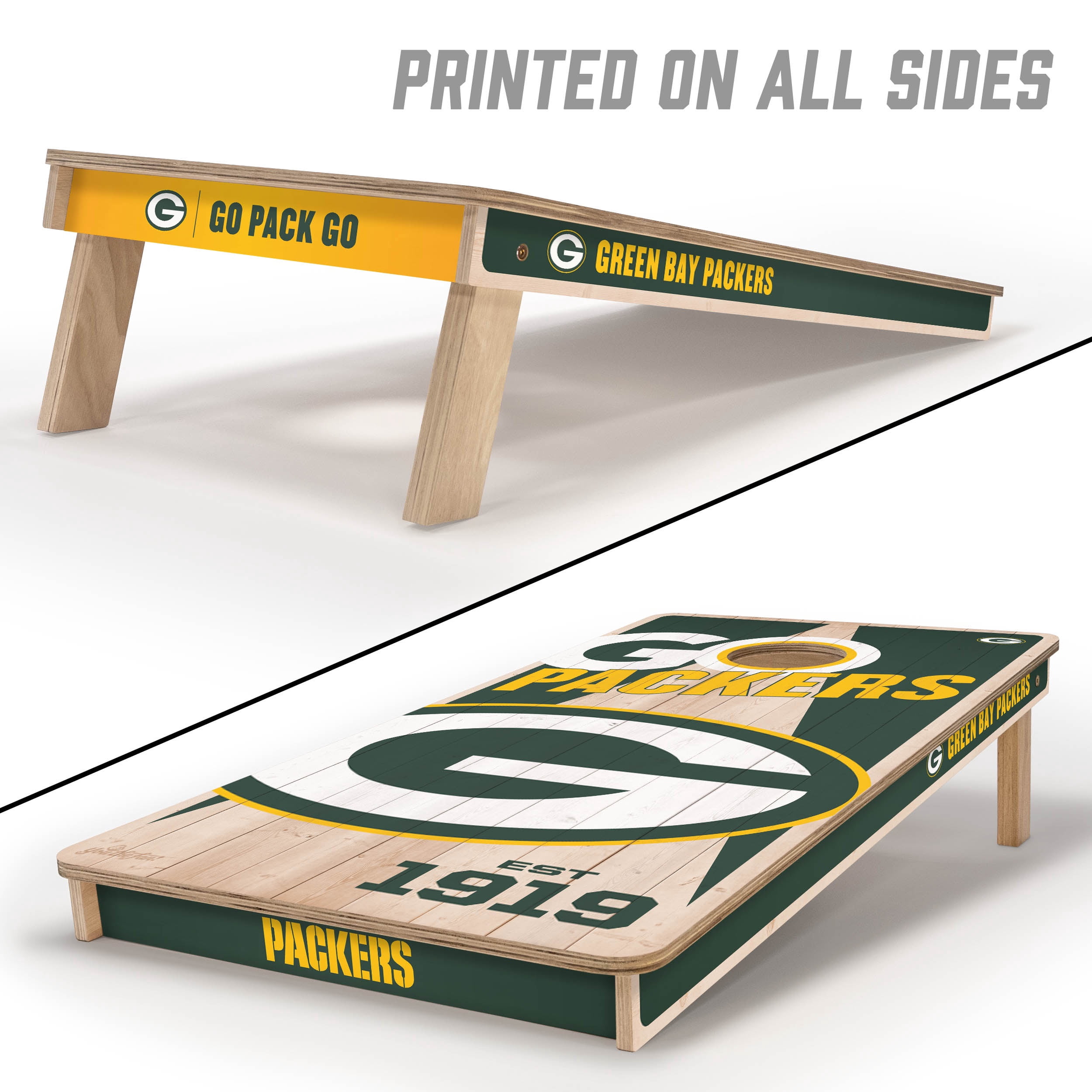 YouTheFan NFL Green Bay Packers 2' x 4' Cornhole Game No Bags