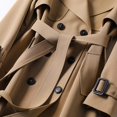 thumbnail image 6 of Women's Plus Size Classic Trench Coat, Mid-Length Over Knee Windbreaker, British Style Drawstring Waist Jacket, Slim Fit Overcoat, Casual Outerwear Khaki XXXXL, 6 of 6