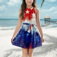 thumbnail image 2 of 4th of July Dresses for Girls Stars Striped American Flag Dresses Halter Dress Independence Day Size 10-12 Lightweight Dresses with Pockets, 2 of 4