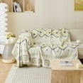 thumbnail image 2 of Croniis Boho Sofa Cover with Anti-slip Velcro Tape, Couch Blanket Cover Sectional Sofa Cover for Boho Style, Revitalizing the Old Sofa,Couch Protector,Chenille Fabric diamond pattern 71*150in, 2 of 8