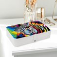 thumbnail image 6 of Zebra Pu Leather Decorative Box with Removable Compartment, Portable Bracelet Holder, Necklace Organizer, and Storage Box, 6 of 6