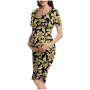 Summer Clothes Women Fashion Floral Dresses Maternity Mom Pregnancy
