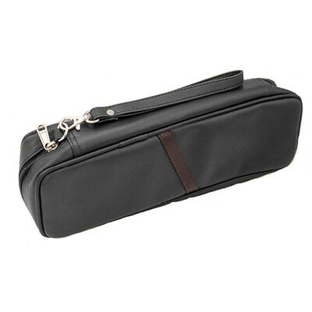 Black PVC Zippered Combo Churchwarden Pipe & Tobacco Pouch Carrying Case 2201