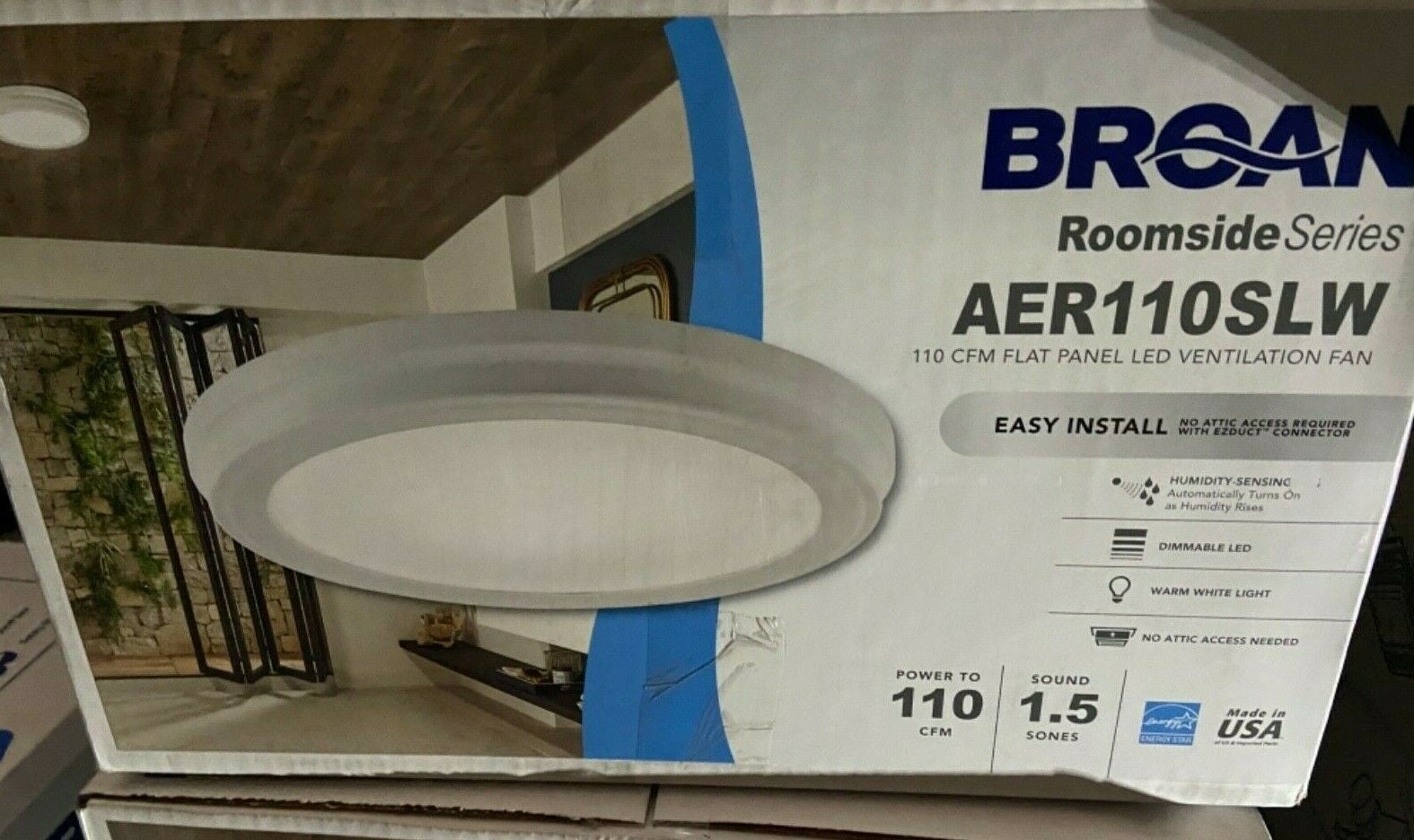 Broan-NuTone AER110SLW Roomside Humidity Sensing Exhaust Round Flat ...