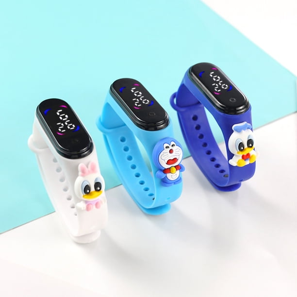 Gwong Electrónica Los niños miran la pantalla digital impermeable con la muñeca de dibujos animados de la historieta electrónica pulsera para niños