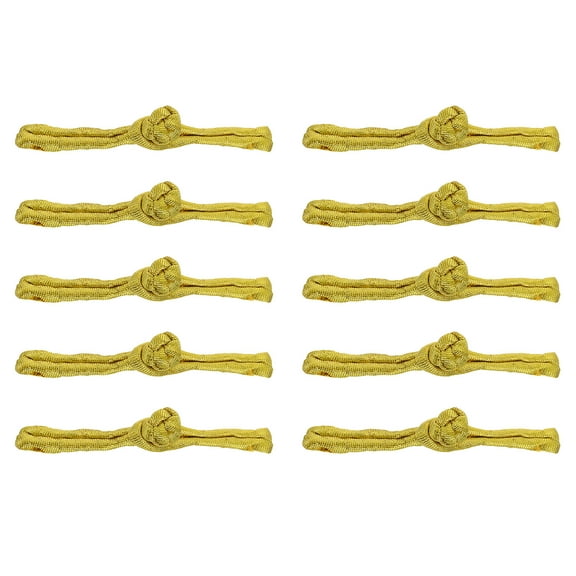 Uxcell Chinese Knots Sewing Buttons Closure, 10 Pairs Sewing Buttons Fasteners for DIY Cheongsam Tang Suit Cloak Coats Bridal Costumes Outfit (Gold)