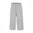 thumbnail image 4 of Ladies' Linen High Waisted Wide Leg Pants with Adjustable Drawstring for Casual Comfort and Style, 4 of 4