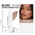 thumbnail image 5 of Cover Cream Stick, Color Changing Foundation Stick, Skin Matching Cover Cream with Medium to Full Coverage Dewy Finish Base Makeup, Dual-Ended with Detachable Brush (Deep), 5 of 8