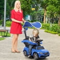 thumbnail image 2 of TOBBI 3 in 1 Ride on Push Car for Toddlers Mercedes Benz Licensed Stroller Sliding and Working Car with Canopy, Music, Horn, Cup Holder, 2 of 13