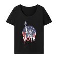 thumbnail image 1 of Camiseta para mujer, camiseta de verano suave y transpirable con cuello redondo para ir de compras, regalo para mujer Negro, 1 of 7