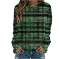 thumbnail image 5 of ZVAVZ Hauts d'Entraînement pour Femmes, Blouses Trèfle Irlandais Chanceux à Manches Longues Col Rond Tendance Tee Décontracté Multicolore, TG, 5 of 5
