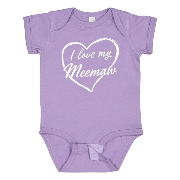 Inktastic I Love My Meemaw in White Chalk Heart Boys or Girls Baby Bodysuit