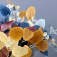 thumbnail image 4 of Artificial Eucalyptus Leaves Stems 21" Fake Silver Dollar Eucalyptus Leaf Plant Silk Eucalyptus Branches with White Seeds Stems for Wedding Bouquet Party Home Table Centerpieces Decor, Orange, 4 of 11