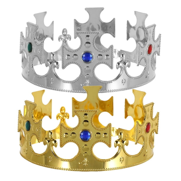 2 piezas de cumpleaños tiara princesa príncipe sombreros de corona fiesta infantil favores suministros decoración (cruz)