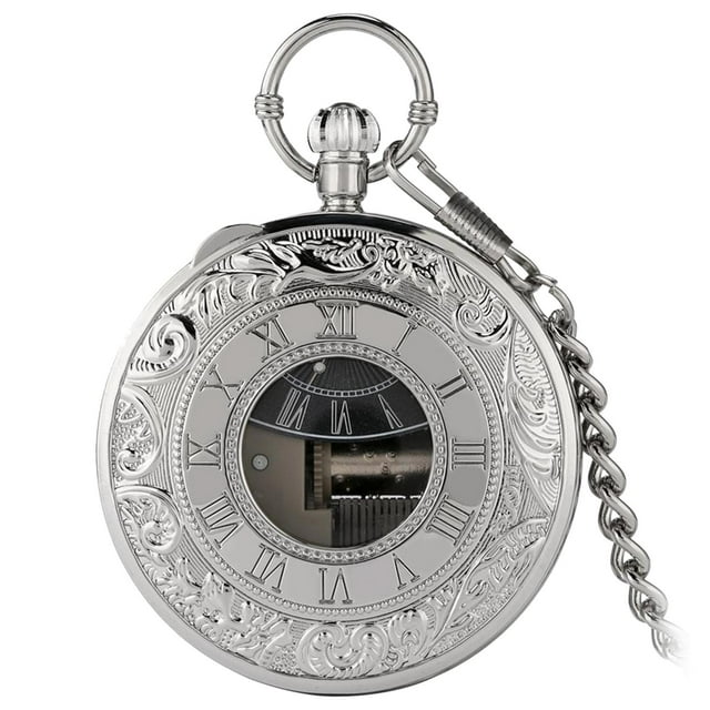 Pocket Watch, Musical Movement Unique Smooth with Chain Antique, for Birthday Gifts Fathers Day Men'. , Roman