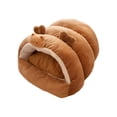 thumbnail image 2 of Cama de invierno para gatos, gruesa, cálida, semicerrada, para gatos, plegable, adecuada para gatos y perros pequeños y medianos., 2 of 6
