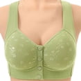 thumbnail image 2 of Lixiuxyad Women's Soft Lace Front Closure Bralette Comfortable Wireless Bra Supportive Seamless Underwear For Everyday Wear,Bras for Women Green 36, 2 of 4