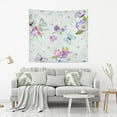 thumbnail image 6 of Butterfly and Floral Tapestry Wall Hanging Tapestries Happy Colorful Hippie Psychedelic Art Polyester Carpet Wall Decorative for Living Room Bedroom 60x51inch, 6 of 7
