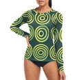 thumbnail image 4 of joogoo Womens UPF 50+ Sun Shirts Green Circle Pattern Long Sleeve UV Protection Rash Guard Tops M, 4 of 7