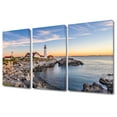 thumbnail image 4 of TISHIRON 3PCS Framed Canvas Wall Art Set,36"x24" Portland Head Lighthouse Canvas Art Decor, 4 of 7